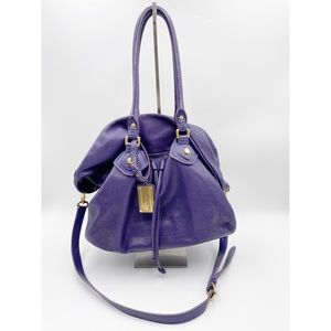 Marc by Marc Jacobs Purple Leather Classic Q Drawstring Hobo